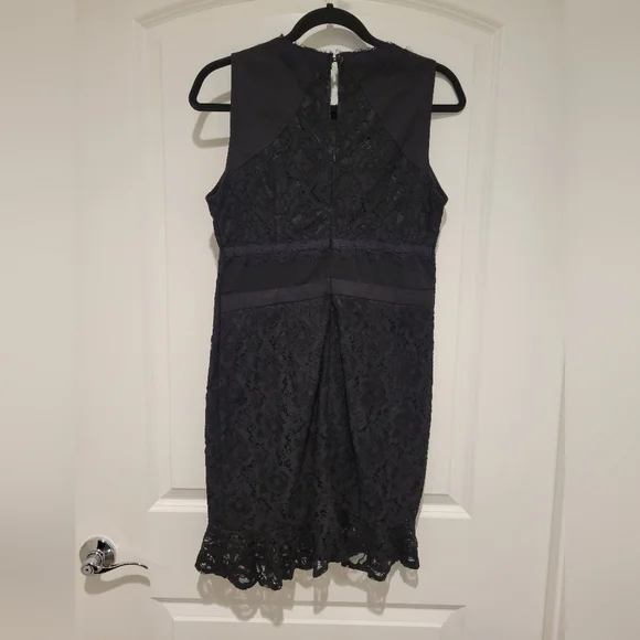 Carla Brocade Black Laced Sleeveless Dress Size 2 #654 - Picture 3 of 7